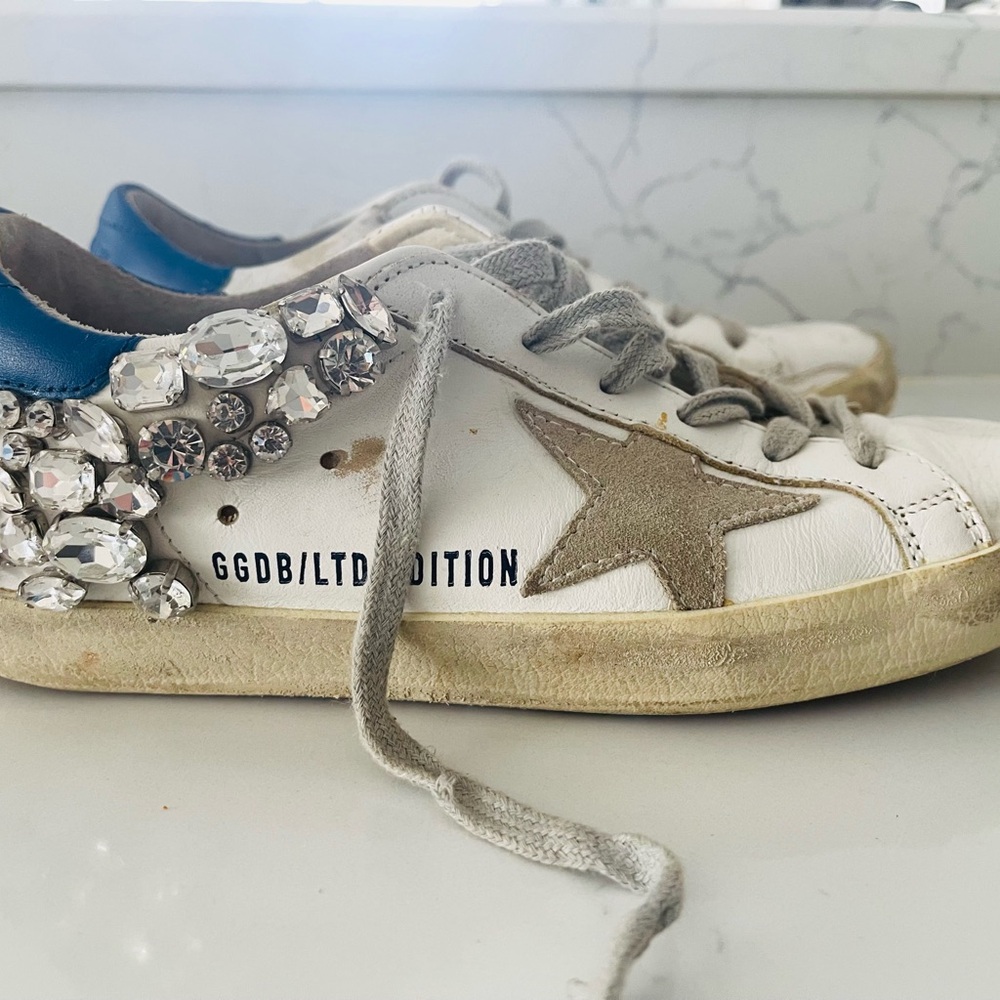 GOLDEN GOOSE Super-Star with Swarovski stone decoration. LIMITED EDITION $1,850